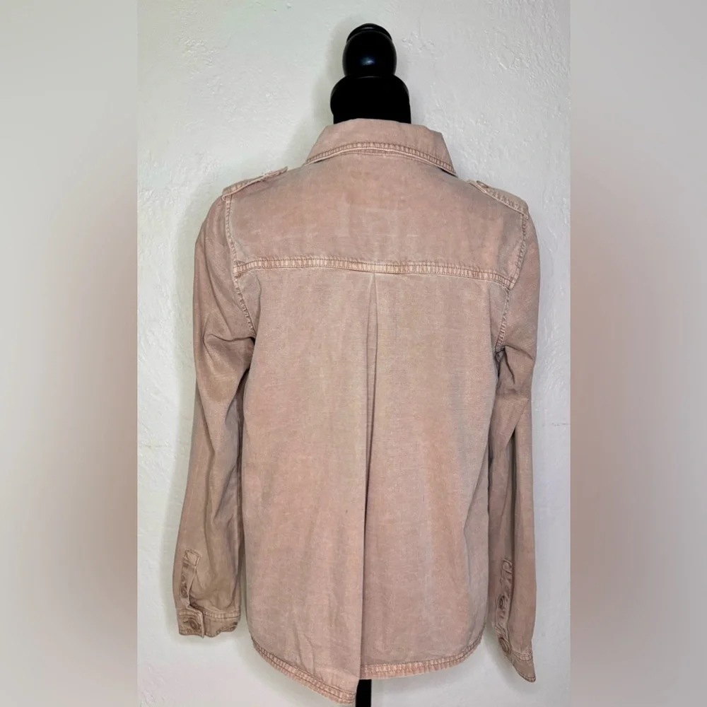 LUCKY BRAND Lightweight Utility Jacket Button Front Shacket Camel Tan Women's XS